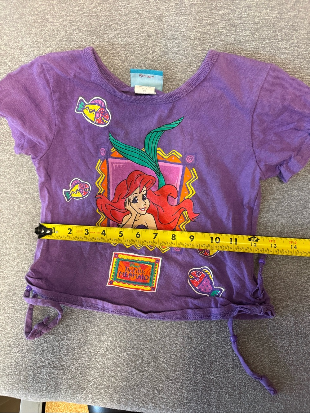 Vintage Disney Little Mermaid Ariel Purple Side-Tie Top 6X